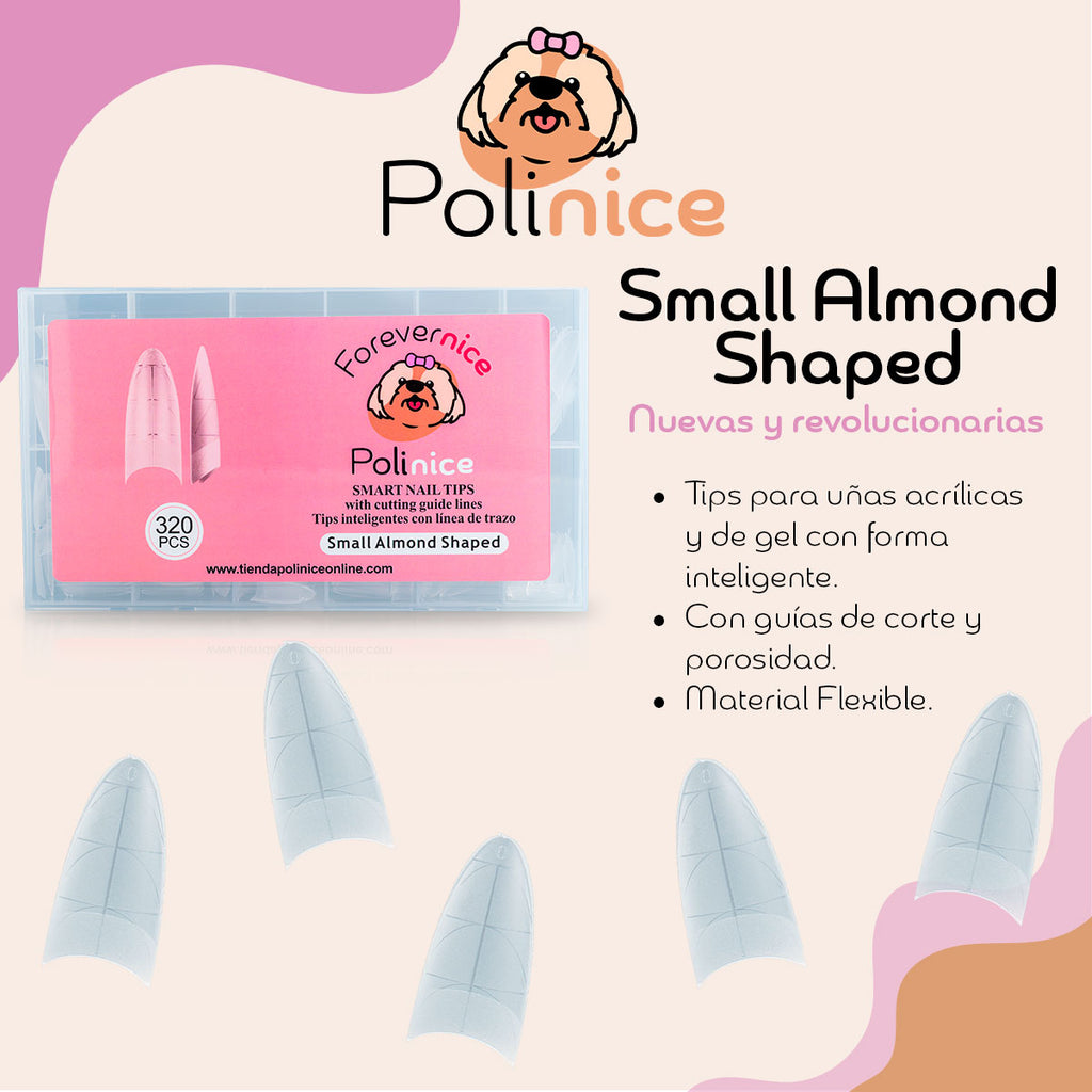 Smart Nail Tip - Small Almond Shape con Guía de Corte