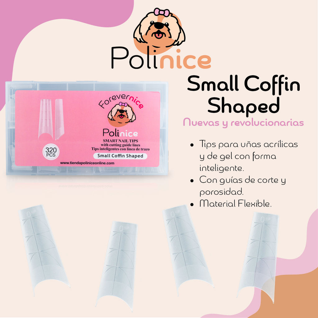Smart Nail Tip - Small Coffin Shape con Guía de Corte