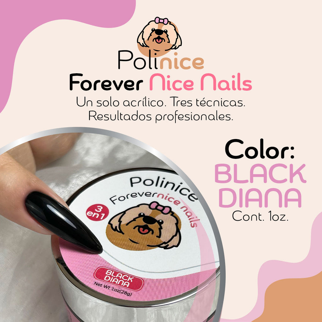 Acrílico POLINICE®️ 3 en 1 | BLACK DIANA