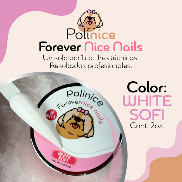 Acrílico POLINICE®️ 3 en 1 | WHITE SOFI